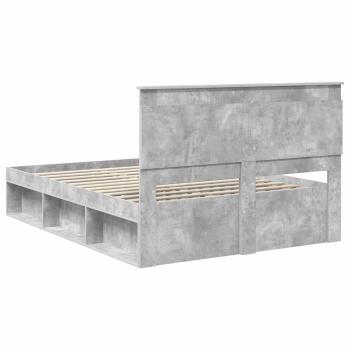 Bettrahmen mit Kopfteil Beton 160 x 200 cm Massives Kiefernholz