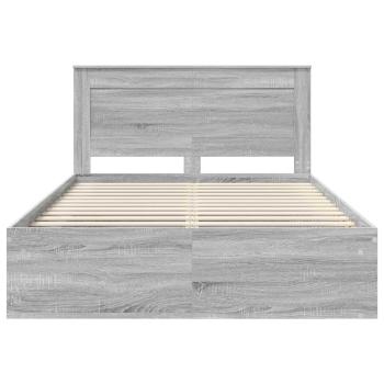 Bettrahmen Graues Sonoma 150 x 200 cm Massives Kiefernholz