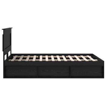 Bettrahmen Schwarz 140 x 190 cm Massives Kiefernholz