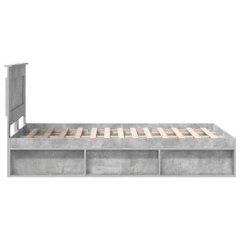 Bettrahmen mit Kopfteil Beton 120 x 190 cm Massives Kiefernholz