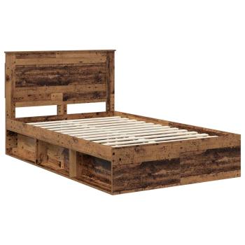 ARDEBO.de - Bettrahmen Altholz 120 x 200 cm Massives Kiefernholz