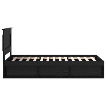 Bettrahmen Schwarz 100 x 200 cm Massives Kiefernholz