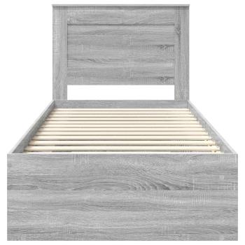 Bettrahmen Graues Sonoma 90 x 190 cm Massives Kiefernholz