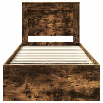 Bettrahmen Geräucherte Eiche 90 x 200 cm Massives Kiefernholz