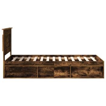 Bettrahmen Geräucherte Eiche 90 x 200 cm Massives Kiefernholz