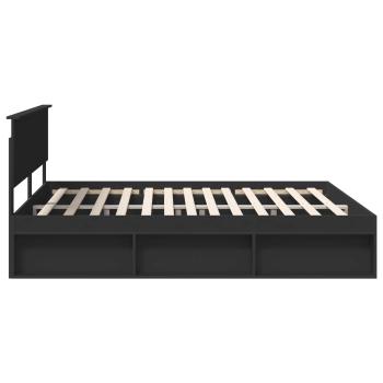 Bettrahmen Schwarz 180 x 200 cm Massives Kiefernholz
