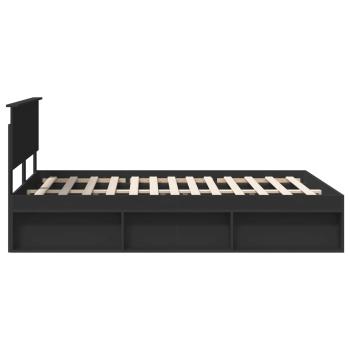 ARDEBO.de - Bettrahmen Schwarz 140 x 200 cm Massives Kiefernholz
