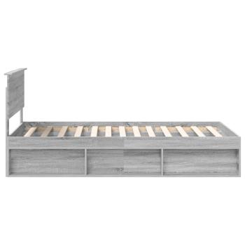 ARDEBO.de - Bettrahmen Graues Sonoma 100 x 200 cm Massives Kiefernholz