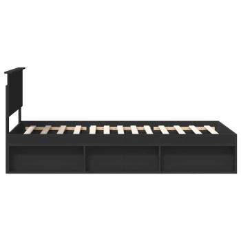 Bettrahmen Schwarz 90 x 200 cm Massives Kiefernholz