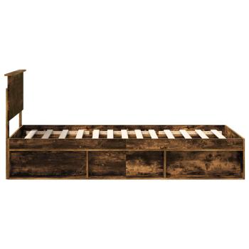 Bettrahmen Geräucherte Eiche 90 x 200 cm Massives Kiefernholz