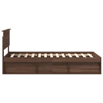 Bettrahmen Braun Eichen-Optik 90 x 190 cm Massives Kiefernholz