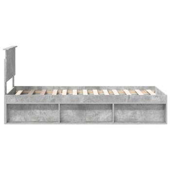 Bettrahmen Beton Grau 75 x 190 cm Massives Kiefernholz