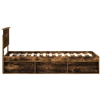 Bettrahmen Geräucherte Eiche 75 x 190 cm Massives Kiefernholz