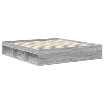 Bettrahmen Sonoma-Grau 180 x 200 cm Massives Kiefernholz