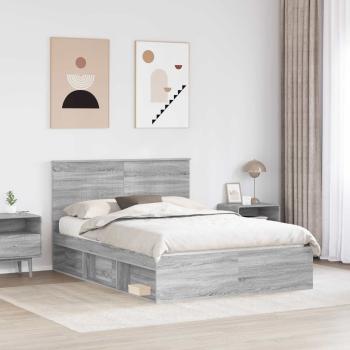 Bettrahmen Sonoma-Grau 140 x 200 cm Massives Kiefernholz
