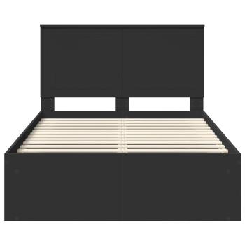 Bettrahmen Schwarz 120 x 200 cm Massives Kiefernholz