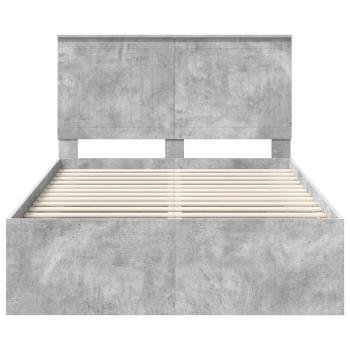 ARDEBO.de - Bettrahmen mit Kopfteil Beton 120 x 200 cm Massives Kiefernholz