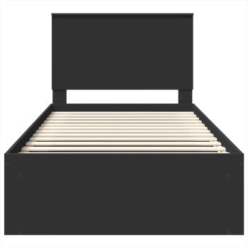 Bettrahmen Schwarz 100 x 200 cm Massives Kiefernholz