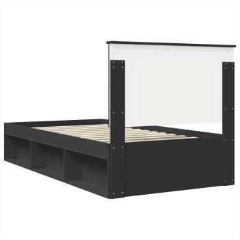 Bettrahmen Schwarz 100 x 200 cm Massives Kiefernholz