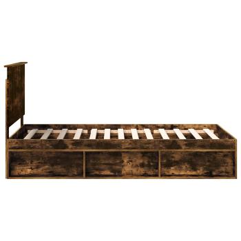 Bettrahmen Geräucherte Eiche 100 x 200 cm Massives Kiefernholz