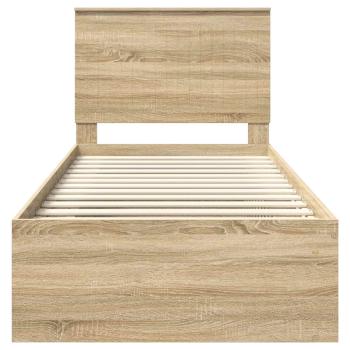 Bettrahmen Sonoma-Eiche 90 x 190 cm Massives Kiefernholz
