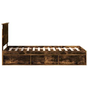 Bettrahmen Geräucherte Eiche 90 x 190 cm Massives Kiefernholz