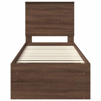 Bettrahmen Braun Eichen-Optik 75 x 190 cm Massives Kiefernholz