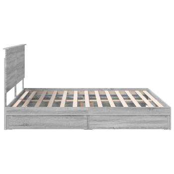 Aufbewahrungsbett Graues Sonoma 200 x 200 cm Holzwerkstoff
