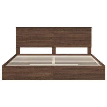 Aufbewahrungsbett Braun Eichen-Optik 200 x 200 cm Holzwerkstoff