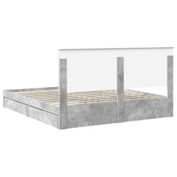 Aufbewahrungsbett Beton Grau 180 x 200 cm Holzwerkstoff