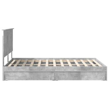 Aufbewahrungsbett Beton Grau 135 x 190 cm Holzwerkstoff