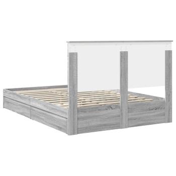 Aufbewahrungsbett Graues Sonoma 135 x 190 cm Holzwerkstoff
