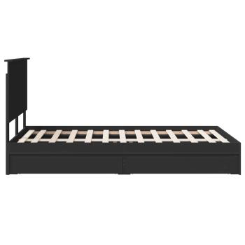 Aufbewahrungsbett Schwarz 120 x 200 cm Holzwerkstoff