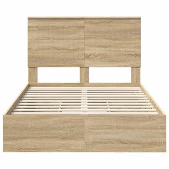 Aufbewahrungsbett Sonoma-Eiche 120 x 190 cm Holzwerkstoff