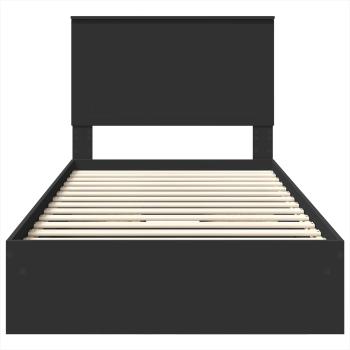 Aufbewahrungsbett Schwarz 100 x 200 cm Holzwerkstoff