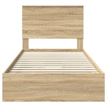 Aufbewahrungsbett Sonoma-Eiche 100 x 200 cm Holzwerkstoff