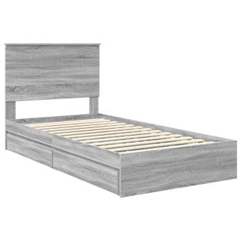 Aufbewahrungsbett Graues Sonoma 100 x 200 cm Holzwerkstoff