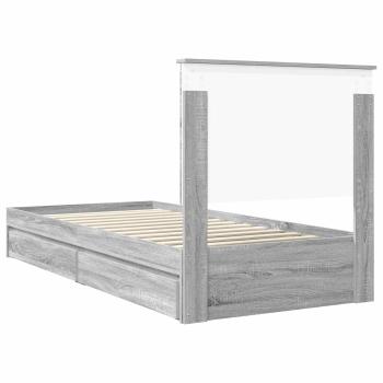Aufbewahrungsbett Graues Sonoma 90 x 200 cm Holzwerkstoff