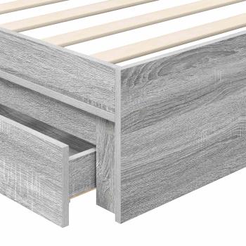 Aufbewahrungsbett Graues Sonoma 90 x 200 cm Holzwerkstoff