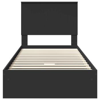 Aufbewahrungsbett Schwarz 90 x 190 cm Holzwerkstoff