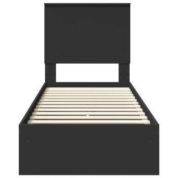 Aufbewahrungsbett Schwarz 75 x 190 cm Holzwerkstoff