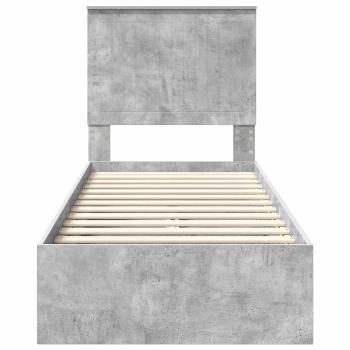 Aufbewahrungsbett Beton Grau 75 x 190 cm Holzwerkstoff