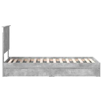 Aufbewahrungsbett Beton Grau 75 x 190 cm Holzwerkstoff
