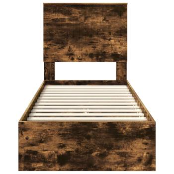 ARDEBO.de - Aufbewahrungsbett Geräucherte Eiche 75 x 190 cm Holzwerkstoff