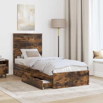 Aufbewahrungsbett Geräucherte Eiche 75 x 190 cm Holzwerkstoff