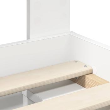 Bettrahmen mit Kopfteil Weiß 180 x 200 cm Massives Kiefernholz