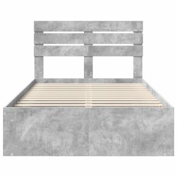 Bettrahmen mit Kopfteil Beton 120 x 200 cm Massives Kiefernholz