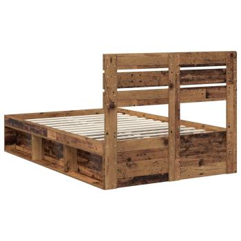 ARDEBO.de - Bettrahmen Altholz 120 x 200 cm Massives Kiefernholz