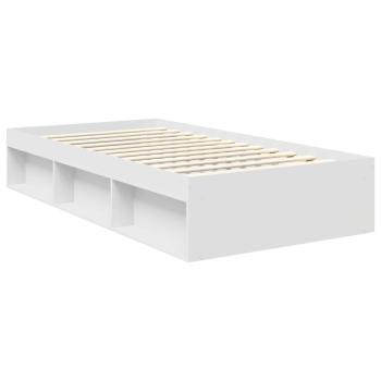 Bettrahmen mit Kopfteil Weiß 100 x 200 cm Massives Kiefernholz