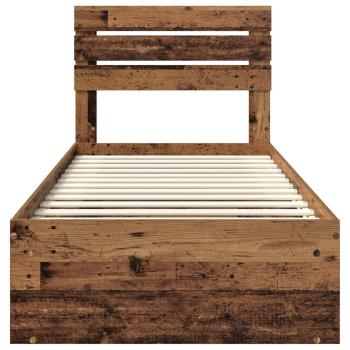 Bettrahmen Altholz 100 x 200 cm Massives Kiefernholz